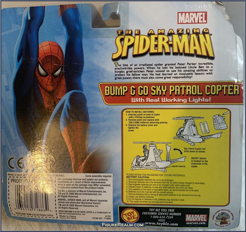 Sky Patrol Copter - Amazing Spider-Man - Bump & Go - Toy Biz Action Figure