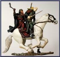 Legolas & Gimli on Horseback from Armies of Middle Earth - Warriors and Battle Beasts - Wave 6 manufactured by Play Along [Loose]