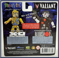 Armor Bond X-O Manowar / Harada Protocol Bloodshot (Valiant) from Comic Book Heroes - Minimates manufactured by Diamond Select [Back]