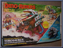 Torosaurus with Gunnur & Magnus from Dino-Riders - Dinosaurs manufactured by Tyco [Front]