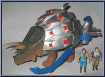 Torosaurus with Gunnur & Magnus from Dino-Riders - Dinosaurs manufactured by Tyco [Loose]