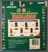 Present Super Bowl Quarterbacks from Football Headliners - 1998 Season manufactured by Corinthian [Back]