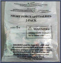 Night Force Specialists 2-Pack from G.I. Joe - Collector's Club - 2013 Convention manufactured by Hasbro [Front]