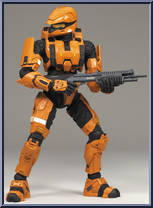 Spartan Soldier Scout (Orange) (Game Station) from Halo 3 - Series 4 - Equipment Edition manufactured by McFarlane [Loose]