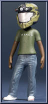 Green Operator Helmet and Reach T-Shirt Action Figure
