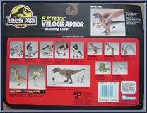 Velociraptor from Jurassic Park - Dino Screams manufactured by Kenner [Back]