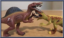 Velociraptor / Spinosaurus from Jurassic Park Dinosaurs (2004) - Dinosaur Packs manufactured by Hasbro [Loose]