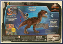 Carnotaurus Toro from Jurassic World - Camp Cretaceous - Control ‘N Conquer manufactured by Mattel [Back]