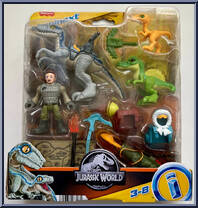 Owen Grady & Blue, Track & Trail Dino Pack from Jurassic World - Imaginext - Basic Series manufactured by Fisher-Price [Front]