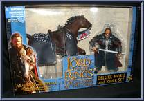 Aragorn (Pelennor Fields) & Brego from Lord of the Rings - Return of the King - Deluxe Horse & Riders manufactured by Toy Biz [Front]