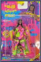 Trinity (Pink & Green Gear) from Major Wrestling Figure Podcast - Major Bendies - Exclusives manufactured by Unknown [Front]