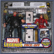Kingpin (Black Jacket) vs Daredevil (Unmasked) from Marvel Legends - Face Off Sets - Series 1 manufactured by Toy Biz [Front]