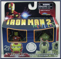 Iron Man Mark VI / Ground Assault Drone from Marvel Minimates - Toys R Us 2-Packs - Iron Man 2 - Series 2 manufactured by Diamond Select [Front]