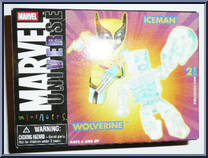 Wolverine (Classic) / Iceman (Blue) from Marvel Minimates - Target 2-Packs manufactured by Diamond Select [Front]
