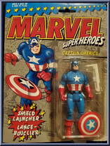 Captain America (Shield Launcher) from Marvel - Super Heroes - Series 1 manufactured by Toy Biz [Front]