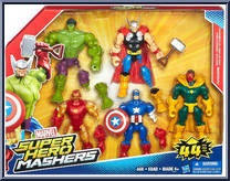 Avengers 5-Pack. Hulk, Thor, Iron Man, Captain America, Marvel's Vision from Marvel Super Hero Mashers - Multi-Packs manufactured by Hasbro [Front]
