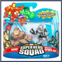 Rhino & Spider-Man (Spider-Armor) from Marvel Super Hero Squad - Series 13 manufactured by Hasbro [Front]
