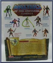 Sssqueeze from Masters of the Universe - Classics - Basic Series manufactured by Mattel [Back]
