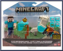 Steve and Armored Horse from Minecraft - Basic Series manufactured by Mattel [Front]