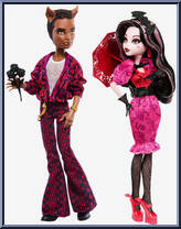Draculaura and Clawd Wolf (Howliday Love) from Monster High - Howliday manufactured by Mattel [Loose]