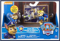Chase and Kitty from Paw Patrol - Pup-Fu manufactured by Spinmaster [Front]