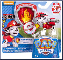 Marshall from Paw Patrol - Action Pack Pup & Badge manufactured by Spinmaster [Front]