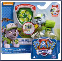 Rocky from Paw Patrol - Action Pack Pup & Badge manufactured by Spinmaster [Front]