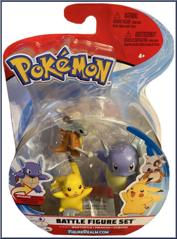 Wartortle / Pikachu / Cubone - Pokemon - Battle Figure Sets - Jazwares ...