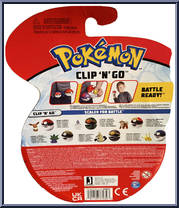 Eevee Poke Ball from Pokemon - Clip 'N' Go manufactured by Jazwares [Back]