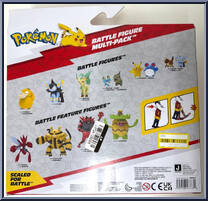 Pikachu / Cinderace (Pyrobut) / Absol from Pokemon - Battle Figure Multi-Packs manufactured by Jazwares [Back]