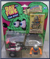 Dragnut in his Haulin Hog from Rat Fink - Rad Rods manufactured by Kenner [Front]