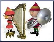 Musicians: Girl Elf Harp & Big Elf Tuba Action Figure