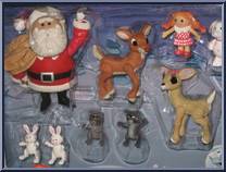 Figurine Collection (9-Pack Santa, Rudolph, Claire, Animals) from Rudolph - Action Figure Boxed Sets manufactured by Memory Lane [Front]