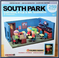 Cartman, Kyle & Mr. Garrison & Classroom from South Park - Construction Sets manufactured by McFarlane [Front]