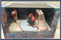 Brendan Shanahan / Jeff Hackett from Starting Lineup - Hockey - One on One - 1998 manufactured by Kenner [Front]