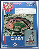 Willie Mays from Starting Lineup - Stadium Stars - 1995 Series manufactured by Kenner [Back]
