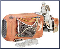 Rey's Speeder (Jakku) (with Rey) from Star Wars - Black Series - Red - 6" Scale - Vehicles manufactured by Hasbro [Loose]