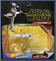 B-Wing Fighter from Star Wars - Hot Wheels Starships - Yellow Outlined Letters manufactured by Mattel [Front]