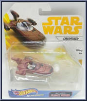 Luke Skywalker's Landspeeder from Star Wars - Hot Wheels Starships - White Card / Yellow Letters manufactured by Mattel [Front]