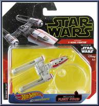 Resistance Y-Wing Fighter from Star Wars - Hot Wheels Starships - Yellow Outlined Letters manufactured by Mattel [Front]