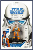 Luke Skywalker (X-Wing Pilot) from Star Wars - Legacy Collection - Blue / White Cards - Saga Legends manufactured by Hasbro [Front]