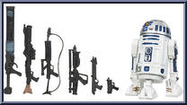 R2-D2 from Star Wars - Legacy Collection - Blue / White Cards - Saga Legends manufactured by Hasbro [Loose]