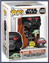 Dark Trooper with Grogu (Glows in the Dark) from Star Wars - Mandalorian - Pop! Vinyl Figures manufactured by Funko [Front]