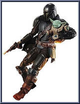 Mandalorian & Grogu from Star Wars - S.H. Figuarts - Mandalorian manufactured by Bandai [Loose]