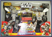 Han Solo & Chewbacca / Millennium Falcon from Star Wars - Transformers - Deluxe Figures manufactured by Hasbro [Front]