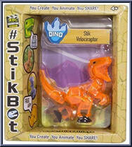 StikVelociraptor (Clear Orange) from Stikbot - Dino manufactured by Zing [Front]