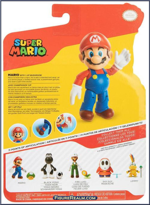 Mario (with 1-Up Mushroom) - Super Mario - Basic Series - Jakks Pacific ...