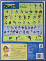 April (Yellow and Purple) from Teenage Mutant Ninja Turtles - 1992 - Basic Figures manufactured by Playmates [Back]