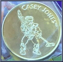 Casey Jones [Reissue] from Teenage Mutant Ninja Turtles - 1995 - Basic Figures (with Coins) manufactured by Playmates [Coin]