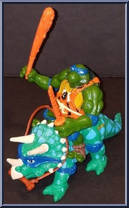 Cave Turtle Leo (with Dingy Dino) from Teenage Mutant Ninja Turtles - Cave Turtles manufactured by Playmates [Loose]